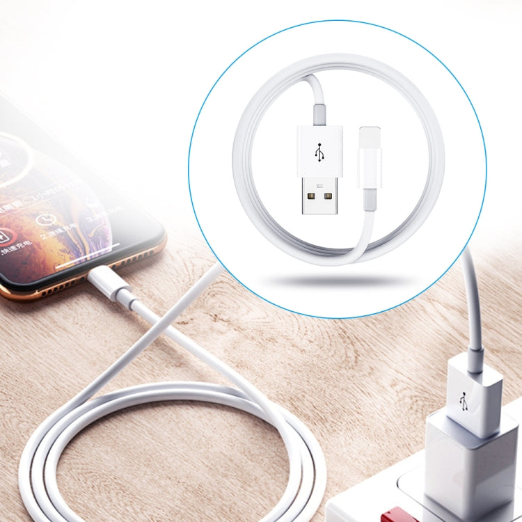 Dual USB Portable Travel Charger + 1 Meter USB to 8 Pin Data Cable, EU Plug(Black)