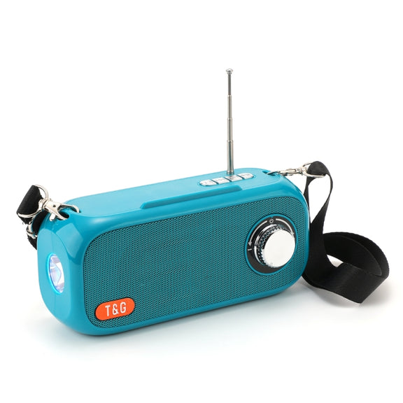 T&G TG613 TWS Solar Portable Bluetooth Speakers with LED Flashlight, Support TF Card / FM / AUX / U Disk(Green)