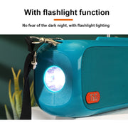 T&G TG613 TWS Solar Portable Bluetooth Speakers with LED Flashlight, Support TF Card / FM / AUX / U Disk(Green)