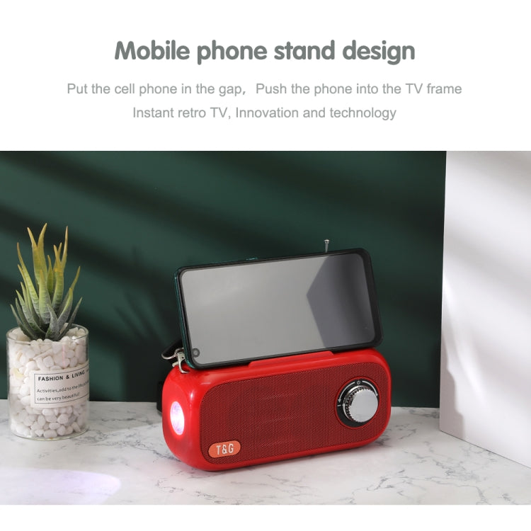 T&G TG613 TWS Solar Portable Bluetooth Speakers with LED Flashlight, Support TF Card / FM / AUX / U Disk(Dark Green)