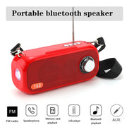 T&G TG613 TWS Solar Portable Bluetooth Speakers with LED Flashlight, Support TF Card / FM / AUX / U Disk(Dark Green)