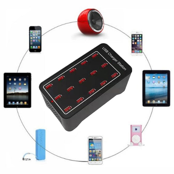 XLD-A7 100W 15 USB Ports Fast Charger Station Smart Charger, AC 110-240V, Plug Size:AU Plug