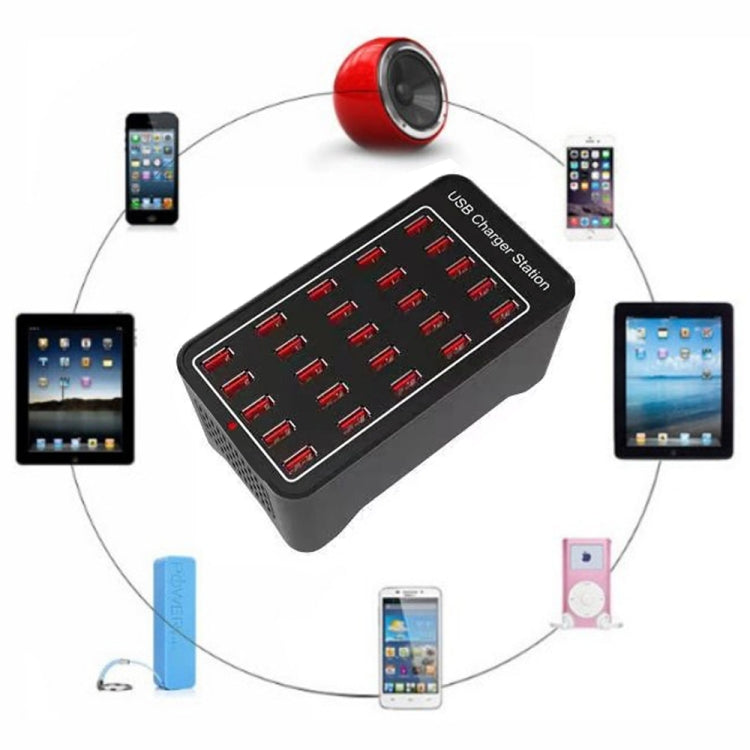150W 25 USB Ports Fast Charger Station Smart Charger, AC 110-240V, Plug Size:US Plug