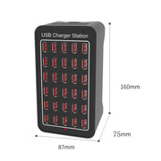 XLD-A7 150W 30 USB Ports Fast Charger Station Smart Charger, AC 110-240V, Plug Size:US Plug