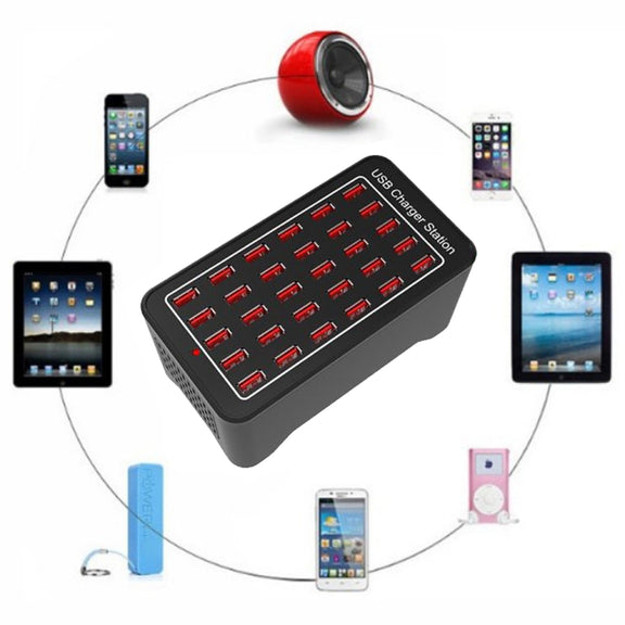 XLD-A7 150W 30 USB Ports Fast Charger Station Smart Charger, AC 110-240V, Plug Size:US Plug
