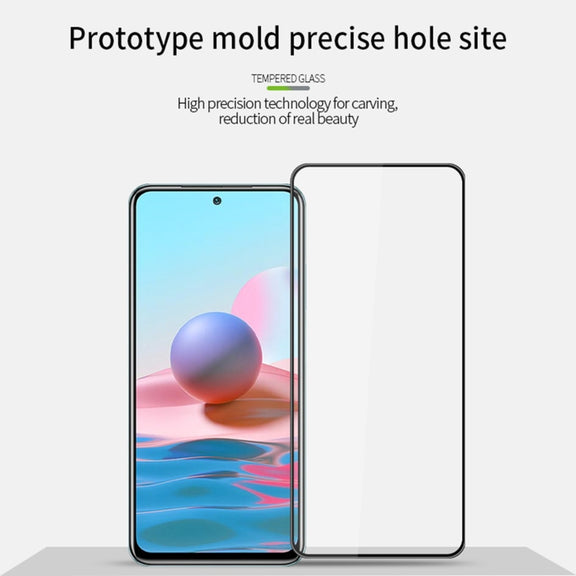 For Xiaomi Redmi Note10 MOFI 9H 3D Explosion-proof Curved Screen Tempered Glass Film(Black)
