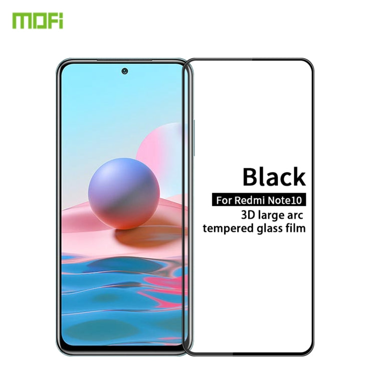 For Xiaomi Redmi Note10 MOFI 9H 3D Explosion-proof Curved Screen Tempered Glass Film(Black) -  by MOFI | Online Shopping South Africa | PMC TechLife