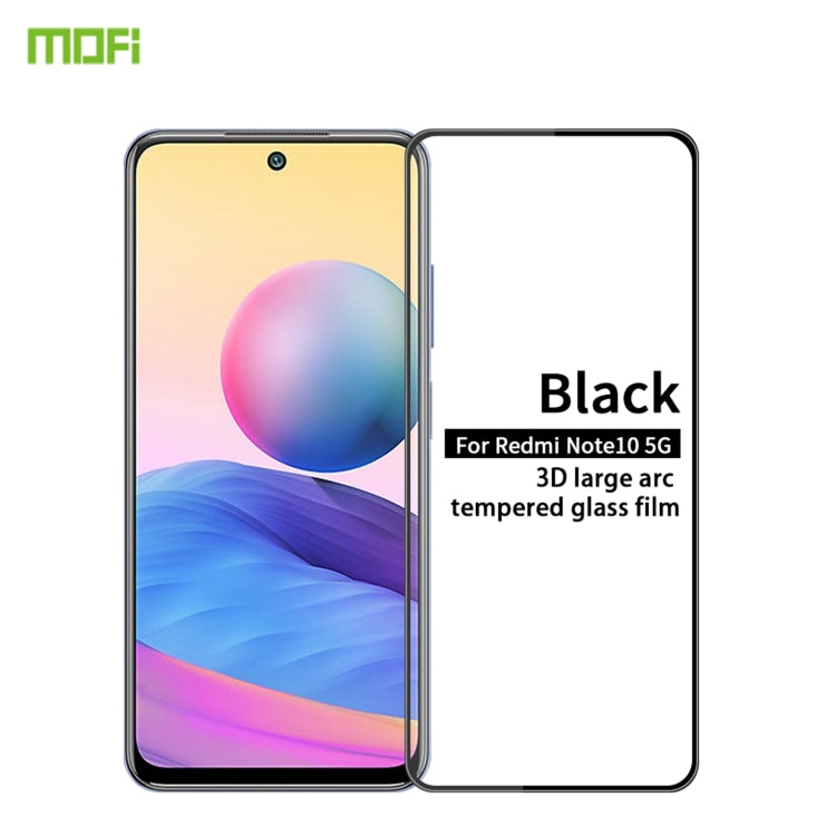 For Xiaomi Redmi Note 10 5G MOFI 9H 3D Explosion-proof Curved Screen Tempered Glass Film(Black) -  by MOFI | Online Shopping South Africa | PMC TechLife