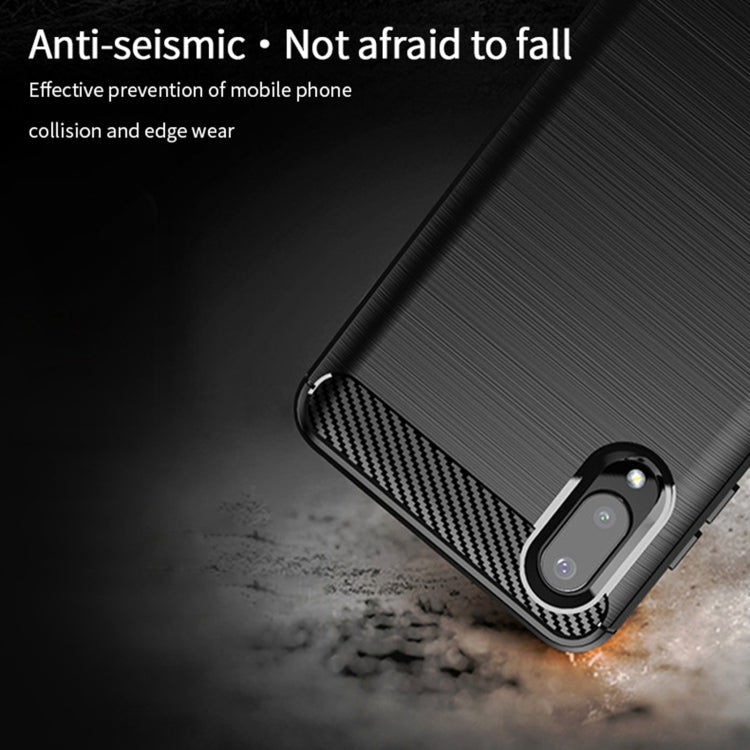 For Samsung Galaxy A02 / M02 MOFI Gentleness Series Brushed Texture Carbon Fiber Soft TPU Case(Blue) - Galaxy Phone Cases by MOFI | Online Shopping South Africa | PMC TechLife