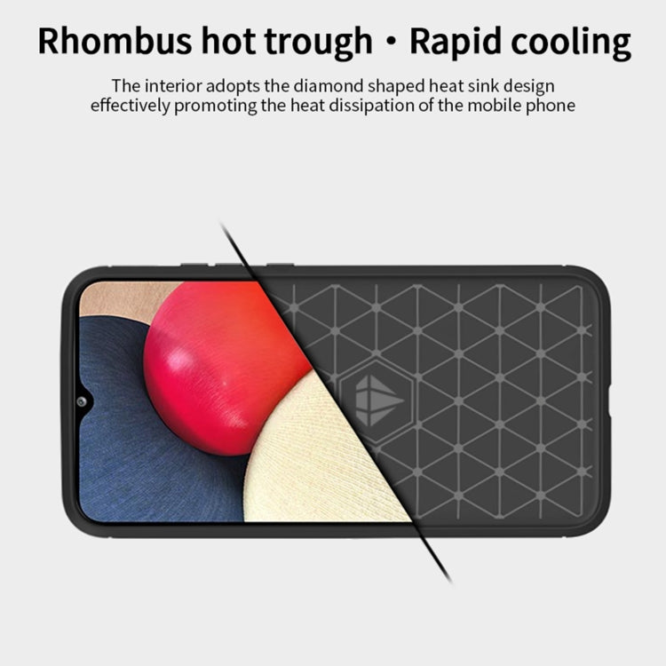For Samsung Galaxy A02s/M02s/F02s(EU Version) MOFI Gentleness Series Brushed Texture Carbon Fiber Soft TPU Case(Black)