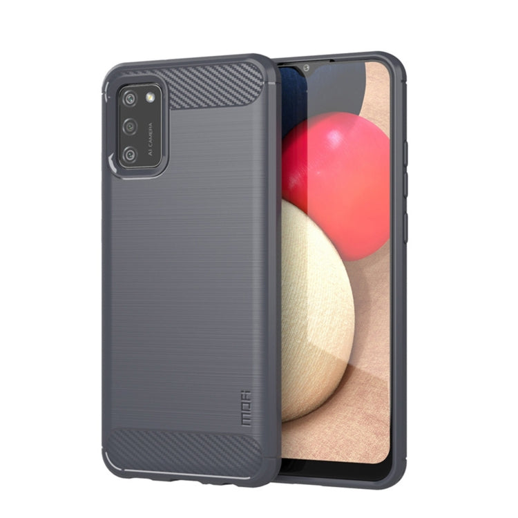 For Samsung Galaxy A02s/M02s/F02s(EU Version) MOFI Gentleness Series Brushed Texture Carbon Fiber Soft TPU Case(Grey) - Galaxy Phone Cases by MOFI | Online Shopping South Africa | PMC TechLife