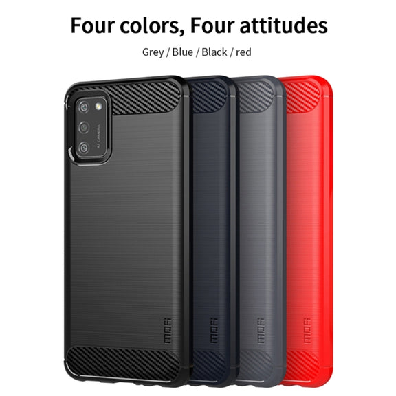 For Samsung Galaxy A02s/M02s/F02s(US Version) MOFI Gentleness Series Brushed Texture Carbon Fiber Soft TPU Case(Black)