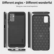 For Samsung Galaxy A32 5G MOFI Gentleness Series Brushed Texture Carbon Fiber Soft TPU Case(Red)