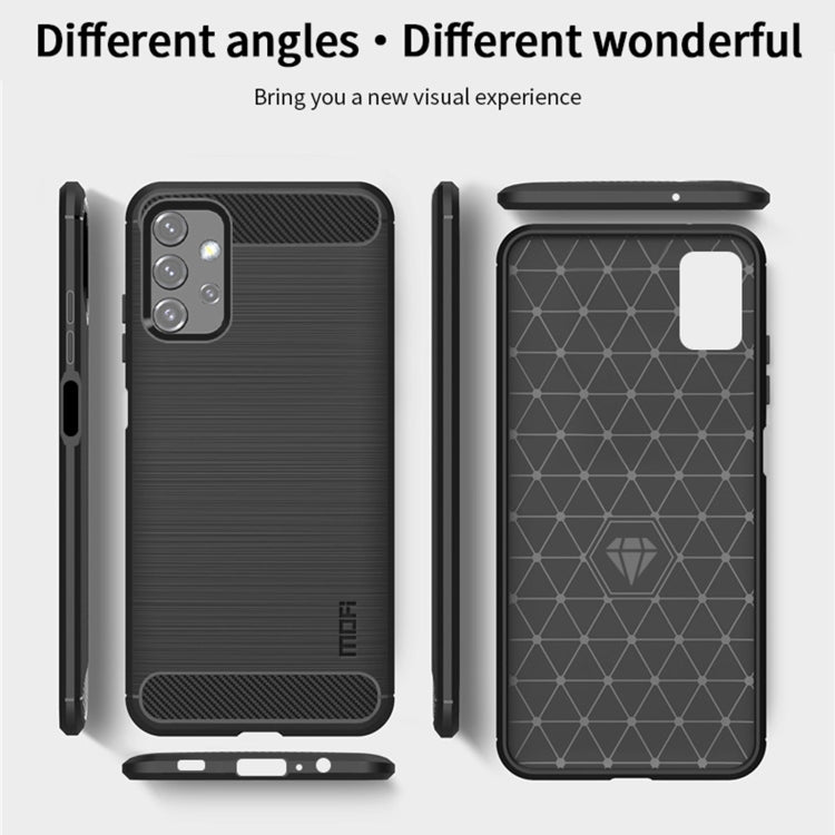 For Samsung Galaxy A32 5G MOFI Gentleness Series Brushed Texture Carbon Fiber Soft TPU Case(Red)