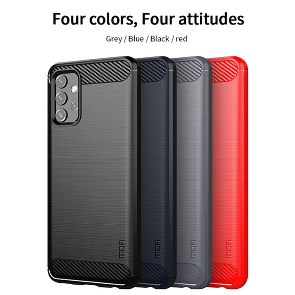 For Samsung Galaxy A32 5G MOFI Gentleness Series Brushed Texture Carbon Fiber Soft TPU Case(Red)