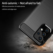 For Samsung Galaxy A52 5G/4G MOFI Gentleness Series Brushed Texture Carbon Fiber Soft TPU Case(Grey)