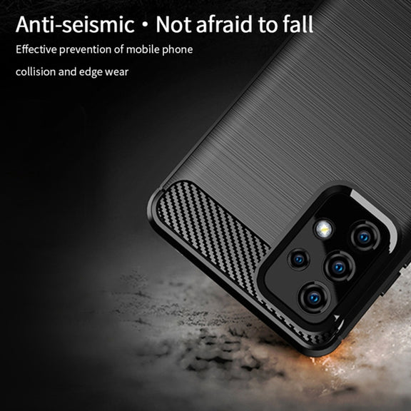 For Samsung Galaxy A52 5G/4G MOFI Gentleness Series Brushed Texture Carbon Fiber Soft TPU Case(Red)
