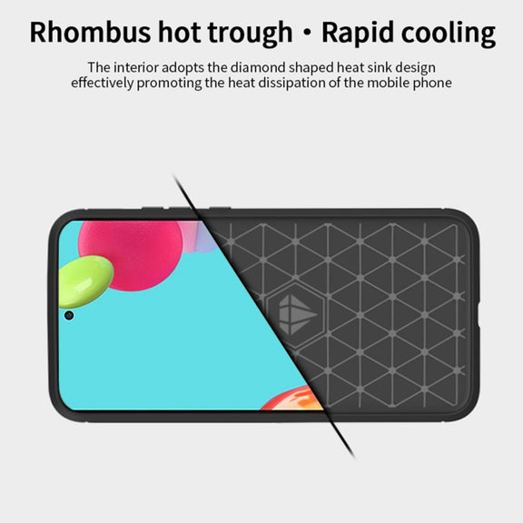 For Samsung Galaxy A52 5G/4G MOFI Gentleness Series Brushed Texture Carbon Fiber Soft TPU Case(Red)