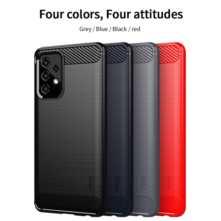 For Samsung Galaxy A52 5G/4G MOFI Gentleness Series Brushed Texture Carbon Fiber Soft TPU Case(Red) - Galaxy Phone Cases by MOFI | Online Shopping South Africa | PMC TechLife | Buy Now Pay Later Mobicred