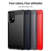 For Samsung Galaxy A52 5G/4G MOFI Gentleness Series Brushed Texture Carbon Fiber Soft TPU Case(Red)