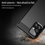 For Samsung Galaxy A72 5G/4G MOFI Gentleness Series Brushed Texture Carbon Fiber Soft TPU Case(Blue)