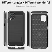 For Samsung Galaxy F62 / M62 MOFI Gentleness Series Brushed Texture Carbon Fiber Soft TPU Case(Blue)