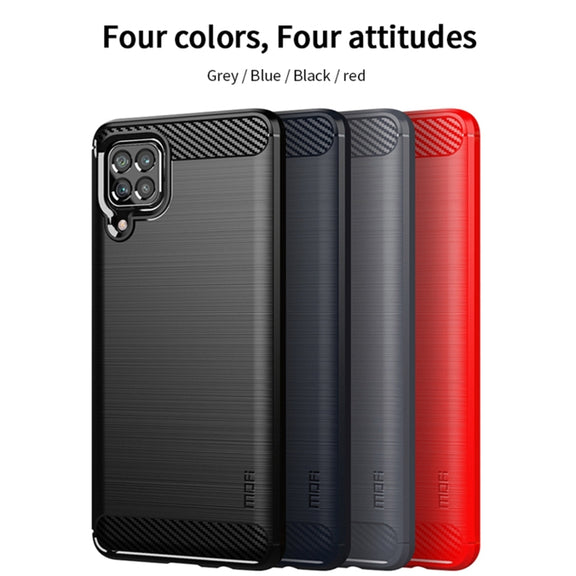 For Samsung Galaxy F62 / M62 MOFI Gentleness Series Brushed Texture Carbon Fiber Soft TPU Case(Blue)