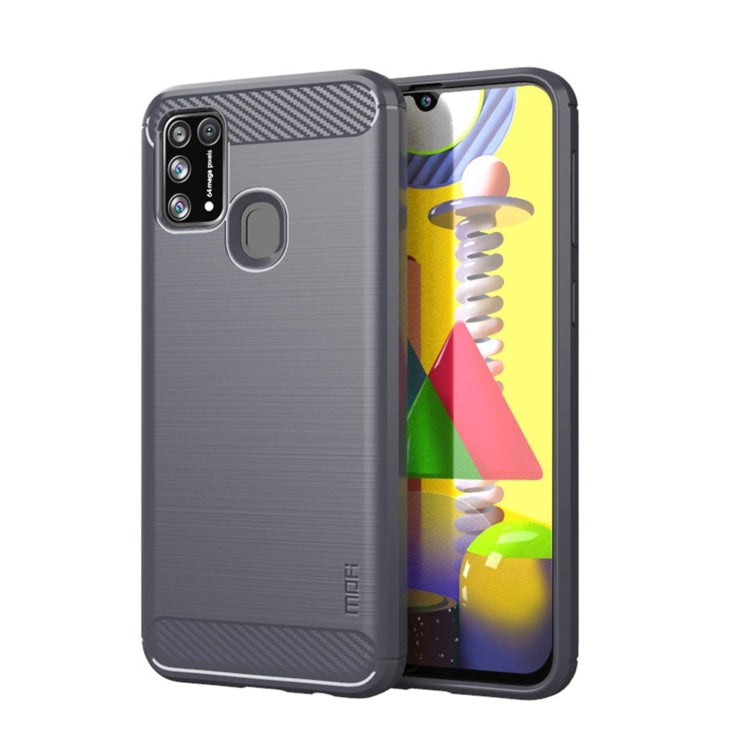 For Samsung Galaxy M31/ F41/ M21s/ M31 Prime MOFI Gentleness Series Brushed Texture Carbon Fiber Soft TPU Case(Grey) - Galaxy Phone Cases by MOFI | Online Shopping South Africa | PMC TechLife | Buy Now Pay Later Mobicred
