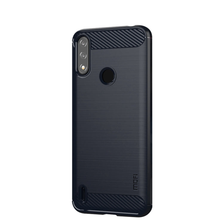 For Motorola Moto E7 Power MOFI Gentleness Series Brushed Texture Carbon Fiber Soft TPU Case(Blue) - Motorola Cases by MOFI | Online Shopping South Africa | PMC TechLife | Buy Now Pay Later Mobicred