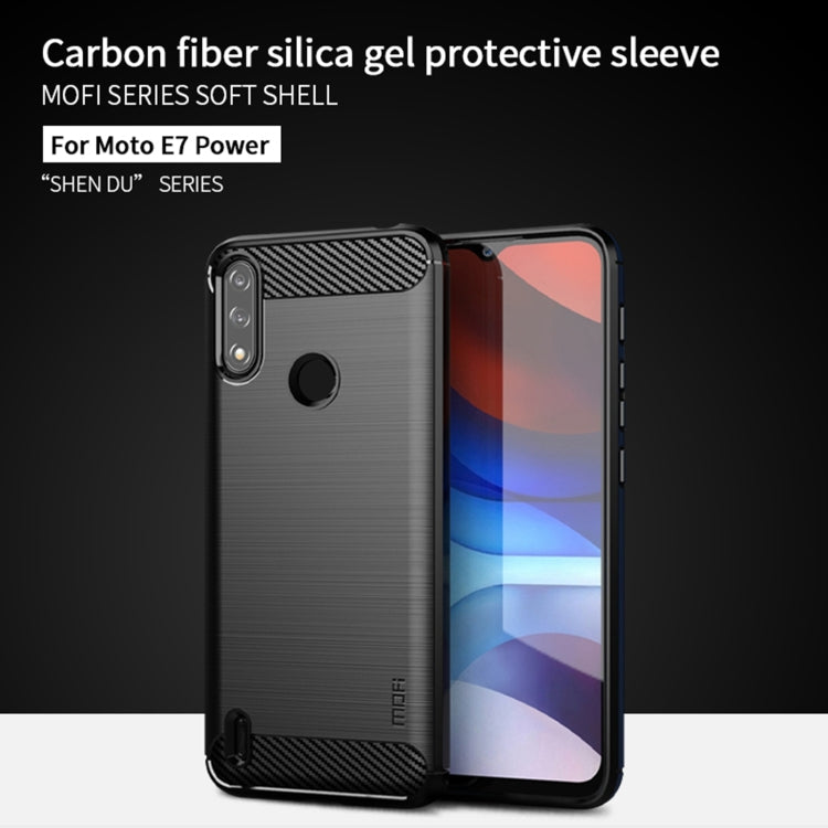 For Motorola Moto E7 Power MOFI Gentleness Series Brushed Texture Carbon Fiber Soft TPU Case(Red) - Motorola Cases by MOFI | Online Shopping South Africa | PMC TechLife
