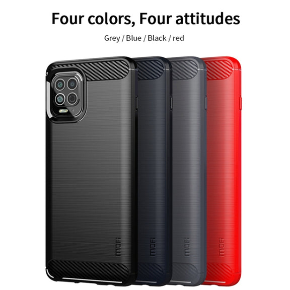 For Motorola Moto Edge S MOFI Gentleness Series Brushed Texture Carbon Fiber Soft TPU Case(Black)