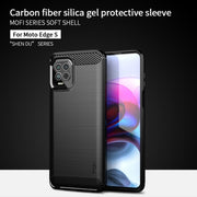 For Motorola Moto Edge S MOFI Gentleness Series Brushed Texture Carbon Fiber Soft TPU Case(Gray)