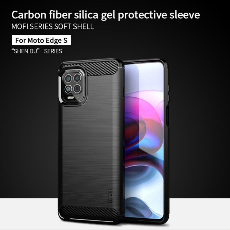 For Motorola Moto Edge S MOFI Gentleness Series Brushed Texture Carbon Fiber Soft TPU Case(Gray)