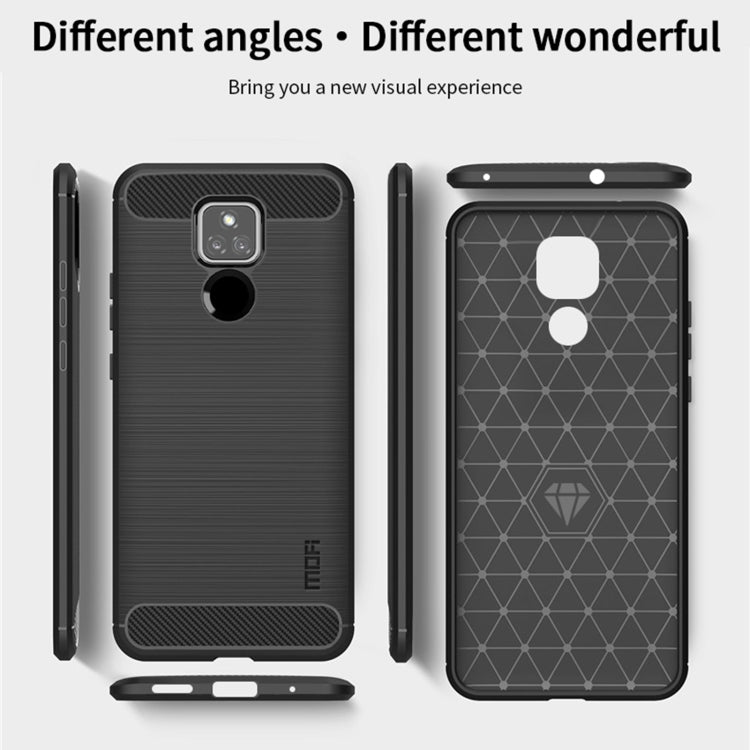 For Motorola Moto G Play 2021 MOFI Gentleness Series Brushed Texture Carbon Fiber Soft TPU Case(Blue) - Motorola Cases by MOFI | Online Shopping South Africa | PMC TechLife | Buy Now Pay Later Mobicred