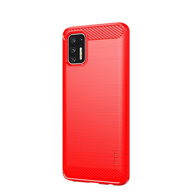 For Motorola Moto G Stylus 2021 MOFI Gentleness Series Brushed Texture Carbon Fiber Soft TPU Case(Red) - Motorola Cases by MOFI | Online Shopping South Africa | PMC TechLife | Buy Now Pay Later Mobicred