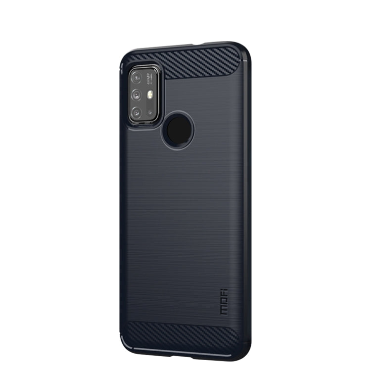 For Motorola Moto G10 / G30 MOFI Gentleness Series Brushed Texture Carbon Fiber Soft TPU Case(Blue) - Motorola Cases by MOFI | Online Shopping South Africa | PMC TechLife