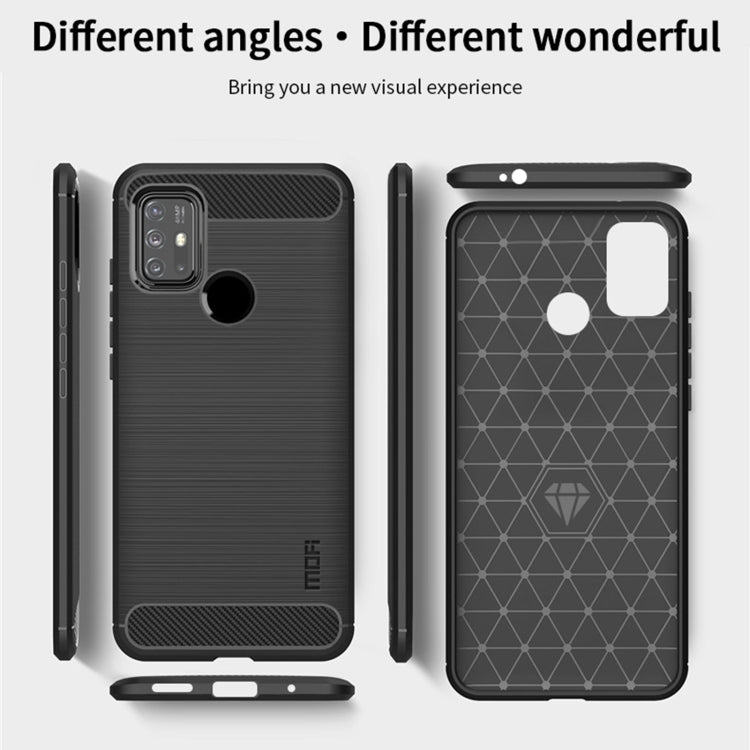 For Motorola Moto G10 / G30 MOFI Gentleness Series Brushed Texture Carbon Fiber Soft TPU Case(Gray) - Motorola Cases by MOFI | Online Shopping South Africa | PMC TechLife | Buy Now Pay Later Mobicred