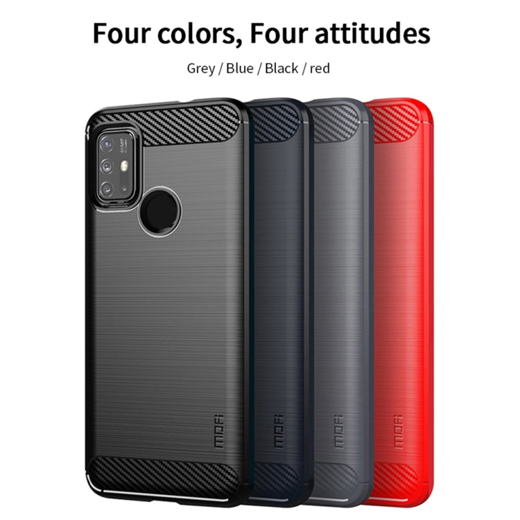 For Motorola Moto G10 / G30 MOFI Gentleness Series Brushed Texture Carbon Fiber Soft TPU Case(Gray) - Motorola Cases by MOFI | Online Shopping South Africa | PMC TechLife | Buy Now Pay Later Mobicred