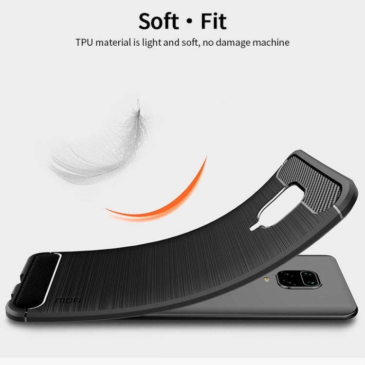 For Xiaomi Redmi Note 9s / Note 9 Pro / Note 9 Pro Max / Foco M2 Pro MOFI Gentleness Series Brushed Texture Carbon Fiber Soft TPU Case(Black) - Xiaomi Cases by MOFI | Online Shopping South Africa | PMC Jewellery | Buy Now Pay Later Mobicred