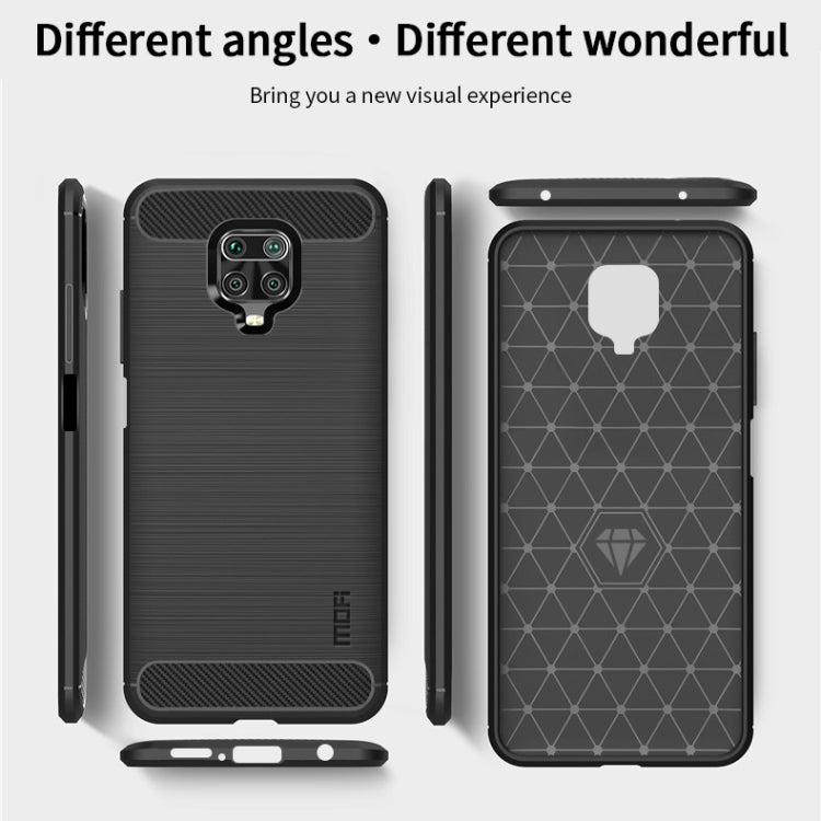 For Xiaomi Redmi Note 9s / Note 9 Pro / Note 9 Pro Max / Foco M2 Pro MOFI Gentleness Series Brushed Texture Carbon Fiber Soft TPU Case(Black) - Xiaomi Cases by MOFI | Online Shopping South Africa | PMC Jewellery | Buy Now Pay Later Mobicred
