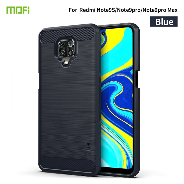 For Xiaomi Redmi Note 9s / Note 9 Pro / Note 9 Pro Max / Foco M2 Pro MOFI Gentleness Series Brushed Texture Carbon Fiber Soft TPU Case(Blue) - Xiaomi Cases by MOFI | Online Shopping South Africa | PMC TechLife | Buy Now Pay Later Mobicred