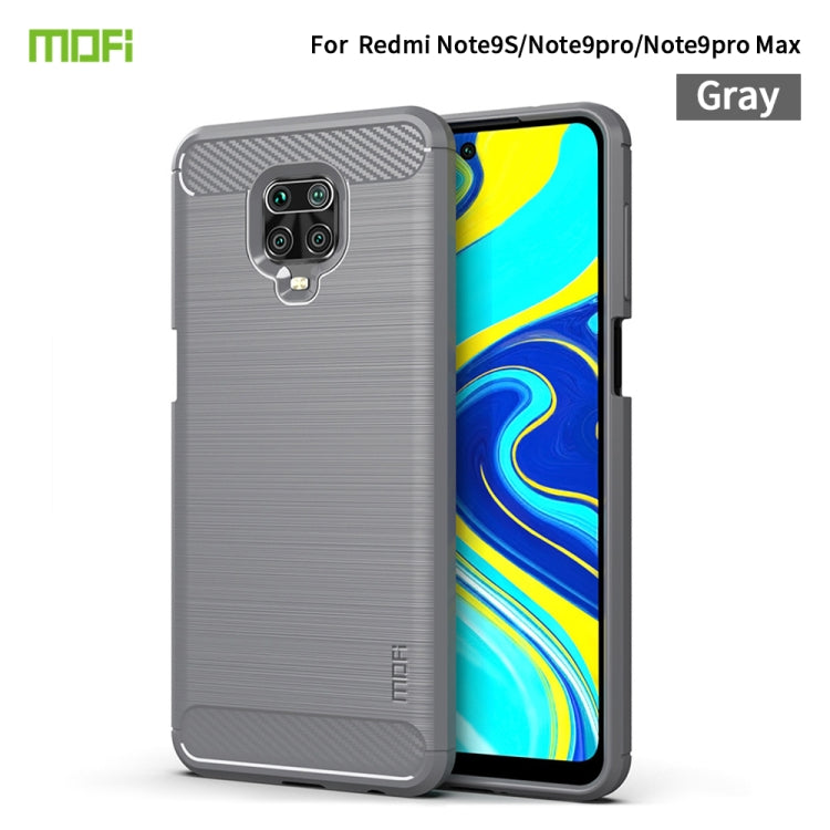 For Xiaomi Redmi Note 9s / Note 9 Pro / Note 9 Pro Max / Foco M2 Pro MOFI Gentleness Series Brushed Texture Carbon Fiber Soft TPU Case(Grey) - Xiaomi Cases by MOFI | Online Shopping South Africa | PMC TechLife | Buy Now Pay Later Mobicred