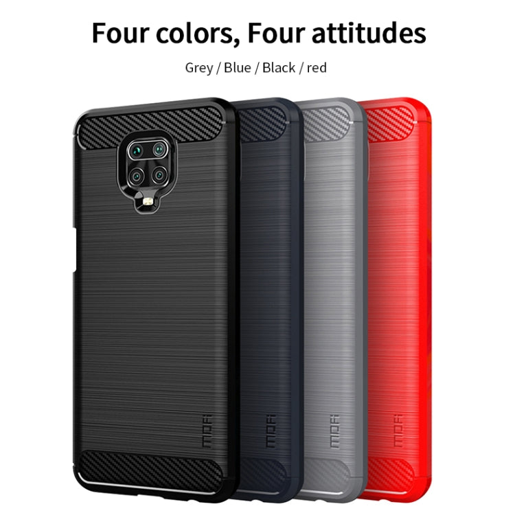 For Xiaomi Redmi Note 9s / Note 9 Pro / Note 9 Pro Max / Foco M2 Pro MOFI Gentleness Series Brushed Texture Carbon Fiber Soft TPU Case(Red) - Xiaomi Cases by MOFI | Online Shopping South Africa | PMC TechLife | Buy Now Pay Later Mobicred