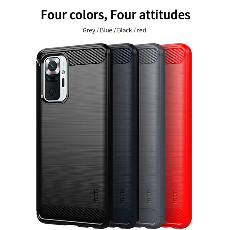 For Xiaomi Redmi Note 10 Pro / Note 10 Pro Max MOFI Gentleness Series Brushed Texture Carbon Fiber Soft TPU Case(Black) - Xiaomi Cases by MOFI | Online Shopping South Africa | PMC TechLife | Buy Now Pay Later Mobicred