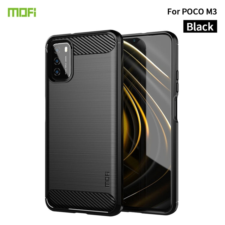 For Xiaomi Poco M3 / Redmi 9T MOFI Gentleness Series Brushed Texture Carbon Fiber Soft TPU Case(Black) - Xiaomi Cases by MOFI | Online Shopping South Africa | PMC TechLife | Buy Now Pay Later Mobicred
