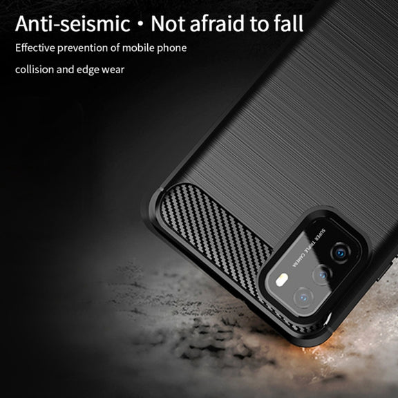For Xiaomi Poco M3 / Redmi 9T MOFI Gentleness Series Brushed Texture Carbon Fiber Soft TPU Case(Blue)