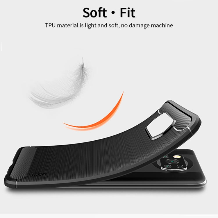 For Xiaomi POCO X3 / X3 NFC MOFI Gentleness Series Brushed Texture Carbon Fiber Soft TPU Case(Grey) - Xiaomi Cases by MOFI | Online Shopping South Africa | PMC TechLife