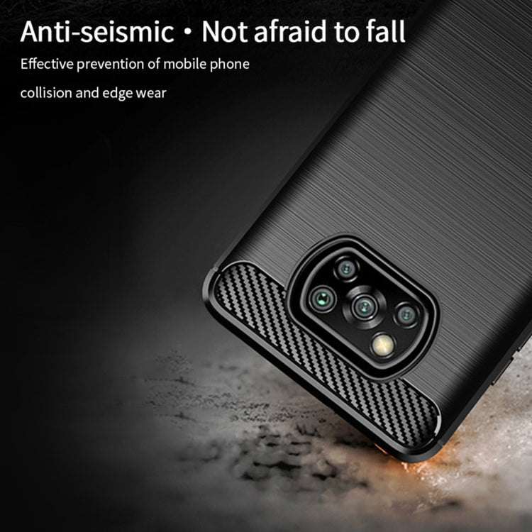 For Xiaomi POCO X3 / X3 NFC MOFI Gentleness Series Brushed Texture Carbon Fiber Soft TPU Case(Grey) - Xiaomi Cases by MOFI | Online Shopping South Africa | PMC TechLife