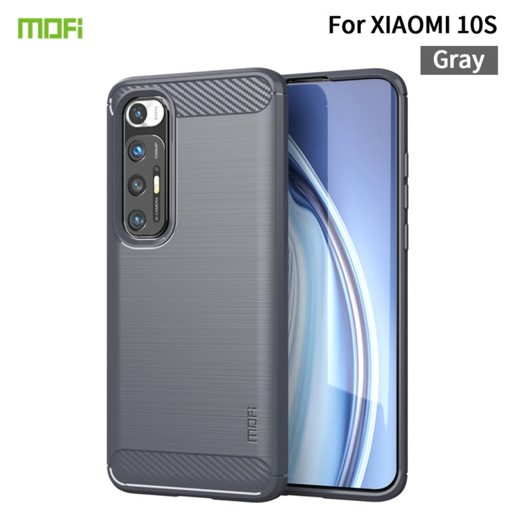 For?Xiaomi Mi 10S MOFI Gentleness Series Brushed Texture Carbon Fiber Soft TPU Case(Grey) - Xiaomi Cases by MOFI | Online Shopping South Africa | PMC TechLife | Buy Now Pay Later Mobicred