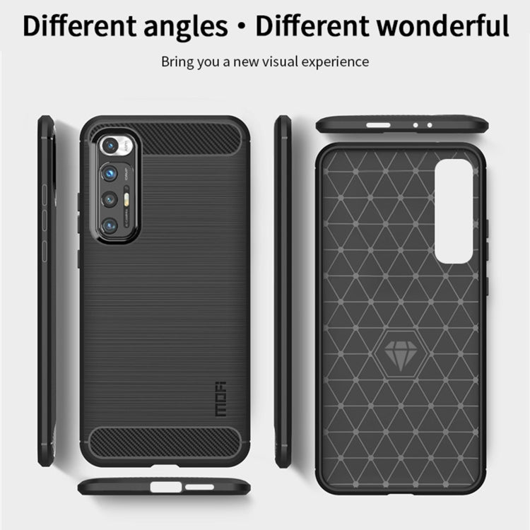 For Xiaomi Mi 10S MOFI Gentleness Series Brushed Texture Carbon Fiber Soft TPU Case(Red) - Xiaomi Cases by MOFI | Online Shopping South Africa | PMC TechLife | Buy Now Pay Later Mobicred